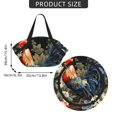 thumbnail image 4 of Rooster Vintage Black 2-in-1 Foldable Picnic Blanket Tote Bag Shoulder Handbag, Large Circular Outdoor Mat for Beach Camping Park, 4 of 5