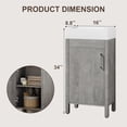 thumbnail image 3 of EDTara Small-Space 16 Inch Bathroom Vanity, Single Storage Cabinet With Integral Basin and Soft-Close Door, 3 of 7