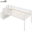 thumbnail image 3 of Bellemave Twin Loft Bed with Stairs and Storage, Wood Low Loft Bed with Shelf, No Box Spring Needed (White), 3 of 10