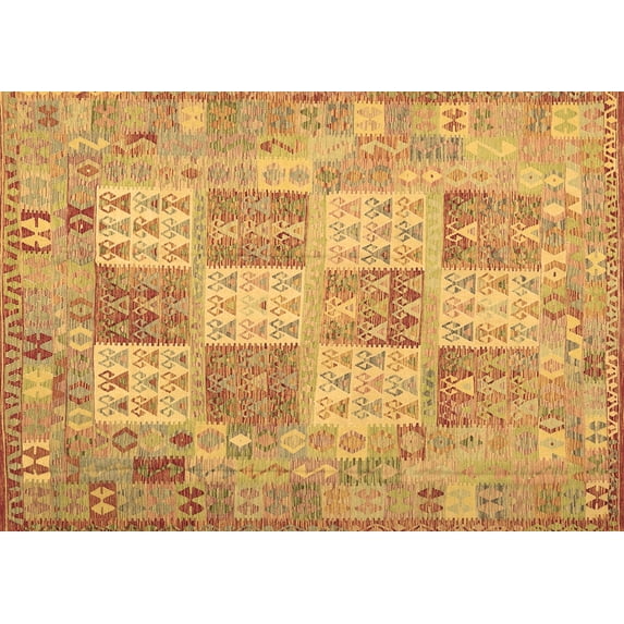 Ahgly Company Indoor Rectangle Southwestern Brown Country Area Rugs, 8' x 10'
