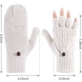 thumbnail image 6 of 1Pair Winter Fashion Women Gloves Warm Wool Windproof Knitted Convertible Fingerless Mittens, 6 of 6
