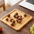 thumbnail image 4 of Weloille Natural Wood Snack Serving Tray 1 Piece, Smooth Edge Food Platter, Multipurpose Rectangular Storage Tray, Suitable for Candy, Fruit, Dessert, Kitchen, Living Room, Party Use, 4 of 6
