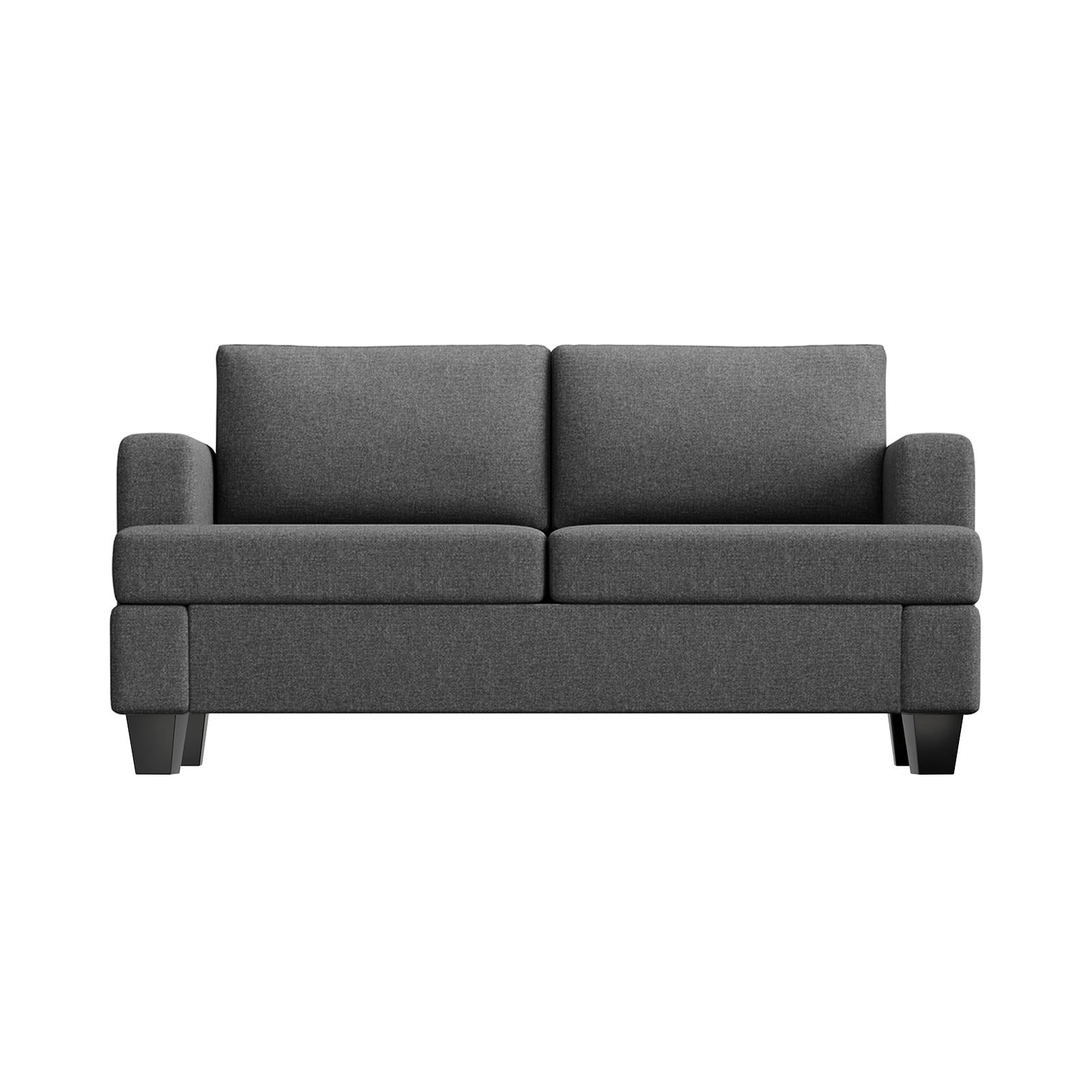 Furniliving 61.75”W Loveseat Sofa, 2 Seat Love Seat Sofa with Armrests, Comfy Couches for Living Room, Bedroom, Apartment and Office (Dark Gray)