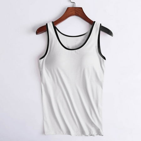 Limited Stock  Ladies Camisole  Chest Pad  No Steel Rings  Yoga Sports  Seamless Underwear  Soft Material  for Workout  Comfort Fit | Sopatenor  White 2XL
