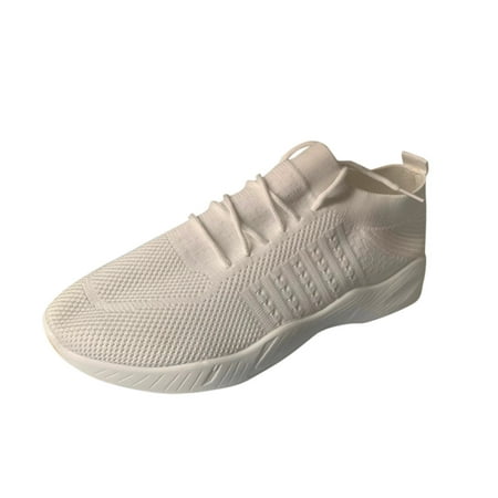 

Women S Sneakers Solid Knitted Platform Fashion Large Size Flying Lace-Up Color Sneakers