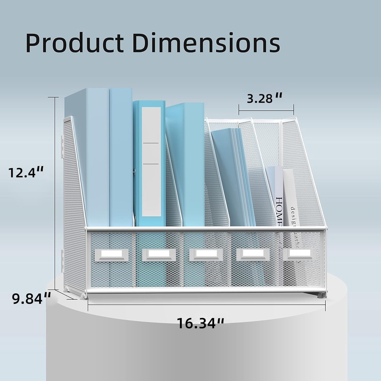 Sharkwoods Vertical Compartment File Organizer, 5 Compartments Desktop Paper Organizer