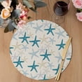 thumbnail image 3 of Ocean Blue Starfish Round 13 Inch Placemats Set of 8, Summer Coastal Beach Vintage HeatResistant Non Slip Place Mats for Dining Table, Wipeable Braided Kitchen Table Mats for Housewarming, 3 of 9