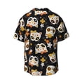 thumbnail image 2 of Xecao offers the Flower Fox for Men's Casual Short-sleeved Shirt, a button-up collared shirt with a pocket, perfect for beach vacations and yacht travel in the Large size., 2 of 7