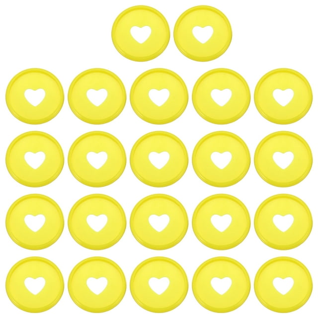 Unique Bargains Plastic Binding Discs, Yellow, 22 Count, 28mm, Heart Binder Rings