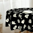 thumbnail image 2 of Spooky Round Tablecloth 60 inch Halloween Table Cloth Ghost Table Cloths Halloween Decorations for Home Kitchen Dining Black, 2 of 6