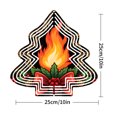thumbnail image 7 of Stylized Metal Hanging Christmas Tree Wind Spinner - Zigzag Pattern Flame Center Holly & Berries Design for Yard & Garden Decor, 7 of 7