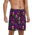 thumbnail image 2 of Easygdp Mardi Gra2 Men's Short Pajama Pants, Sleep Shorts, Household Pants, Casual Pants with Pockets - Small, 2 of 9