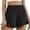 Black, variant on Womens Linen Bermuda Shorts Summer 2026 Beach Vacation Clothes Spring Elastic Waist Embroidered Ruffle Shorts with Pockets for Beach Vacation Black XXL