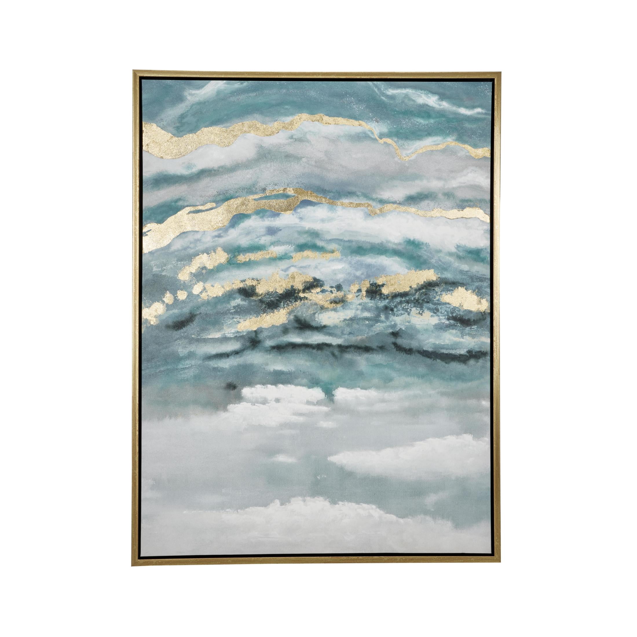 36" x 48" Enlarge Slice Geode Framed Wall Art with Gold Frame, by DecMode