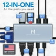 thumbnail image 5 of 12-in-1 Docking Station, Universal Multiport Dock W/ USB-C 3.0 & PD 3.0, C Dongle, Audio Jack, SD/TF, VGA & 2 Ports for Monitors, Latest Specs Supported by Mata1, 5 of 8