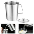 thumbnail image 2 of Stainless Steel Measuring Cup 2L Milk Jug with Lid for Coffee Latte Cappuccino Juice Smoothie Practical Metal Pitcher with Handle and Scale, 2 of 8