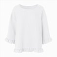 thumbnail image 6 of Towmus Womens Plus Size Tops 3/4 Sleeve Pleated Dressy Blouses Crew Neck Casual Tunic Tops Summer Shirts Smoked, 6 of 8