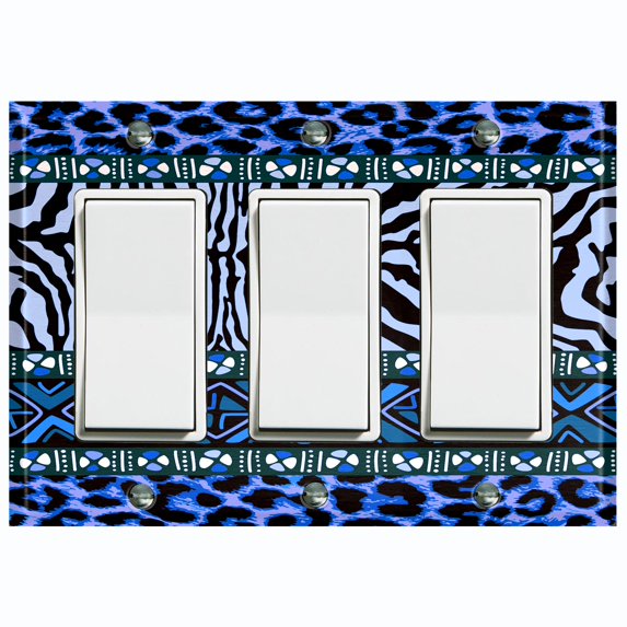Metal Light Switch Plate Cover African Safari Animal Print Tribal Art Pattern SFR044