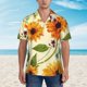 thumbnail image 2 of Fotbe Sunflowers And Butterflies Camisa Hawaiana para Hombre Unisex – Camisa Casual de Verano con Botones de Manga Corta de Algodón y Lino,Large, 2 of 7