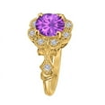 thumbnail image 2 of Mauli Jewels Women's 1 Carat Amethyst and Halo Diamond Engagement Ring in 10K Yellow Gold, 2 of 2