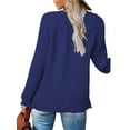 thumbnail image 2 of Seyurigaoka Women Casual Loose Style Sweater, Solid Color Long Sleeve V-neck Knitwear, 2 of 3