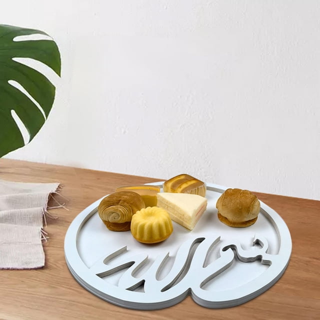 Bandeja de madera Macarena 38x37.7 cm Blanco