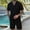 Set-A22Black, variant on Gamivast Men's 2 Piece Short Set Textured Button Down Shirt and Shorts Breathable Summer Beach Outfit for Vacation Holiday Casual Daily Pool Wear Suit