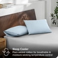 thumbnail image 2 of Bare Home Percale Weave Pillowcase Set - 300 Thread Count - 100% Organic Cotton - Standard, Winter Blue, 2 of 4