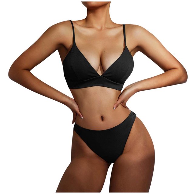 Bikini para mujer Split Color sólido Bikini para mujer Cómodo traje de baño elegante OAVQHLG3B Store lin121212