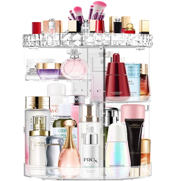 Organizador de maquillaje MISERWE 360 giratorio con 7 capas ajustables