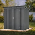 thumbnail image 2 of 6x4 ft Black Outdoor Tool Shed, All-Weather Resistant Storage Shed for Garden, Backyard, Lawn & Patio, 2 of 12