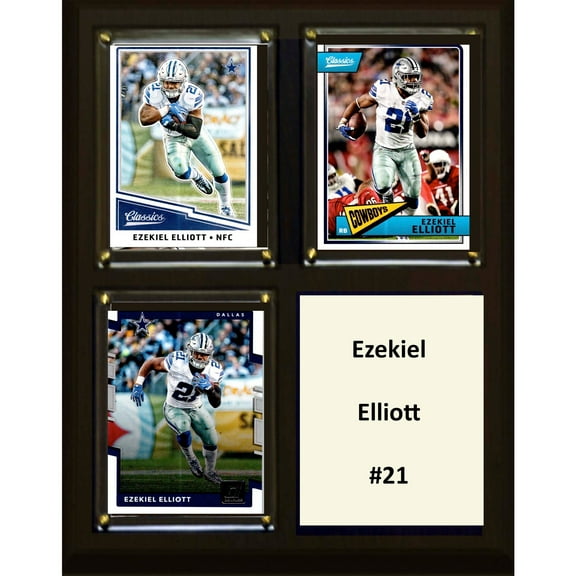 C&I Collectables NFL 8 x 10 in. Ezekiel Elliot Dallas Cowboys Three Card Plaque