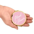 thumbnail image 3 of Koyal Wholesale Gold Compact Mirror Maid of Honor Wedding Gift, Blush Pink, 1-Pack, 3 of 5