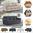 thumbnail image 6 of Timeles Stretch Sofa Cover 1 Piece Couch Covers for 3 Cushion Couch Non Slip Universal Sofa Slipcover Washable Soft Jacquard Furniture Protector with 2 Throw Pillow Covers (3 Seater, Dark Gray), 6 of 7