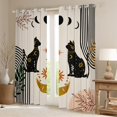 thumbnail image 2 of jejeloiu Cute Kitten Cat Black Out Curtains,Boho Exotic Style Curtains Pack of 2 (42x63 Each),Abstract Geometric Stripe Bedroom Curtains For Girls Boys,Microfiber Bedroom Decor, 2 of 6