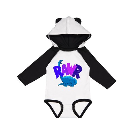 

Inktastic Lil Blue Bronto Rawr!! Gift Baby Boy or Baby Girl Long Sleeve Bodysuit