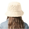thumbnail image 4 of Luxalzxs Winter Warm Bucket Hat Faux Fur Fluffy Fisherman Cap for Women Solid Color Thickened Basin Hat, 4 of 4