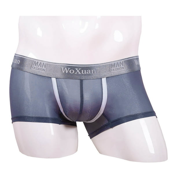 HKEJIAOI Mens Underwear Boxer Briefs Men Underwear Comfortable  Sweat-absorbent Ice-Silk Cool Boxer Splic Briefs, Deals Clearance