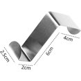 thumbnail image 2 of Paquete de 10 ganchos de puerta de acero inoxidable, reversibles, sin perforaciones, ganchos para sombreros, para puertas, armarios, cajones, baños, dormitorios, cocina Sincero Electrónica, 2 of 5