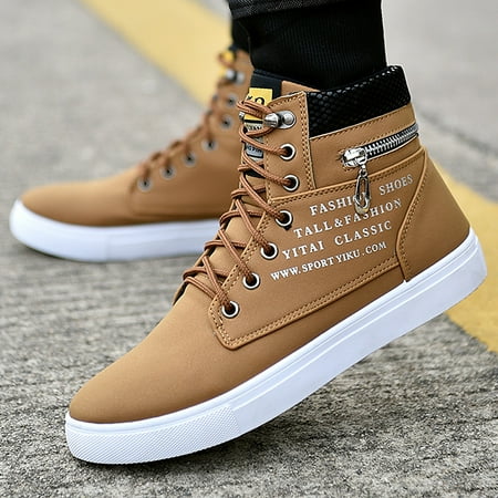 

Men‘s Lace-up Casual Sneakers High Top Shoes Skate Shoes