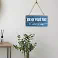 thumbnail image 3 of Enjoy Your Poo P.S. Wash Your Hands 5x10 Hanging Plus Wall or Door Sign | Funny Home Decor, 3 of 7