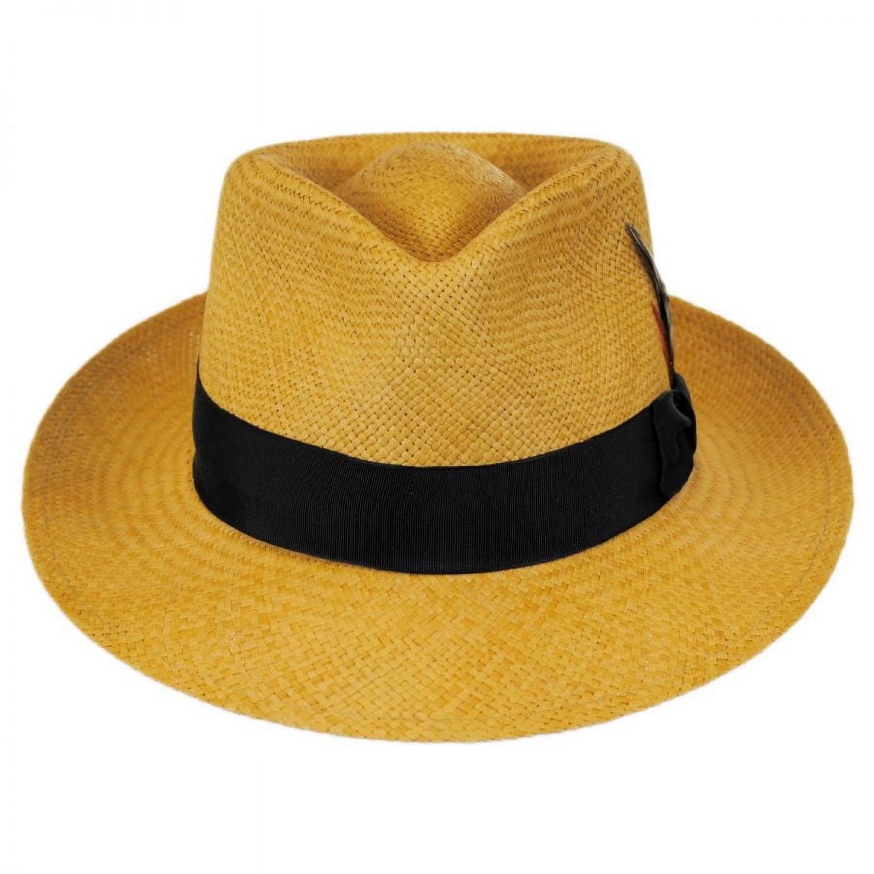 Stain Repellent Panama Straw C-Crown Fedora Hat - M - Putty - image 2 of 4