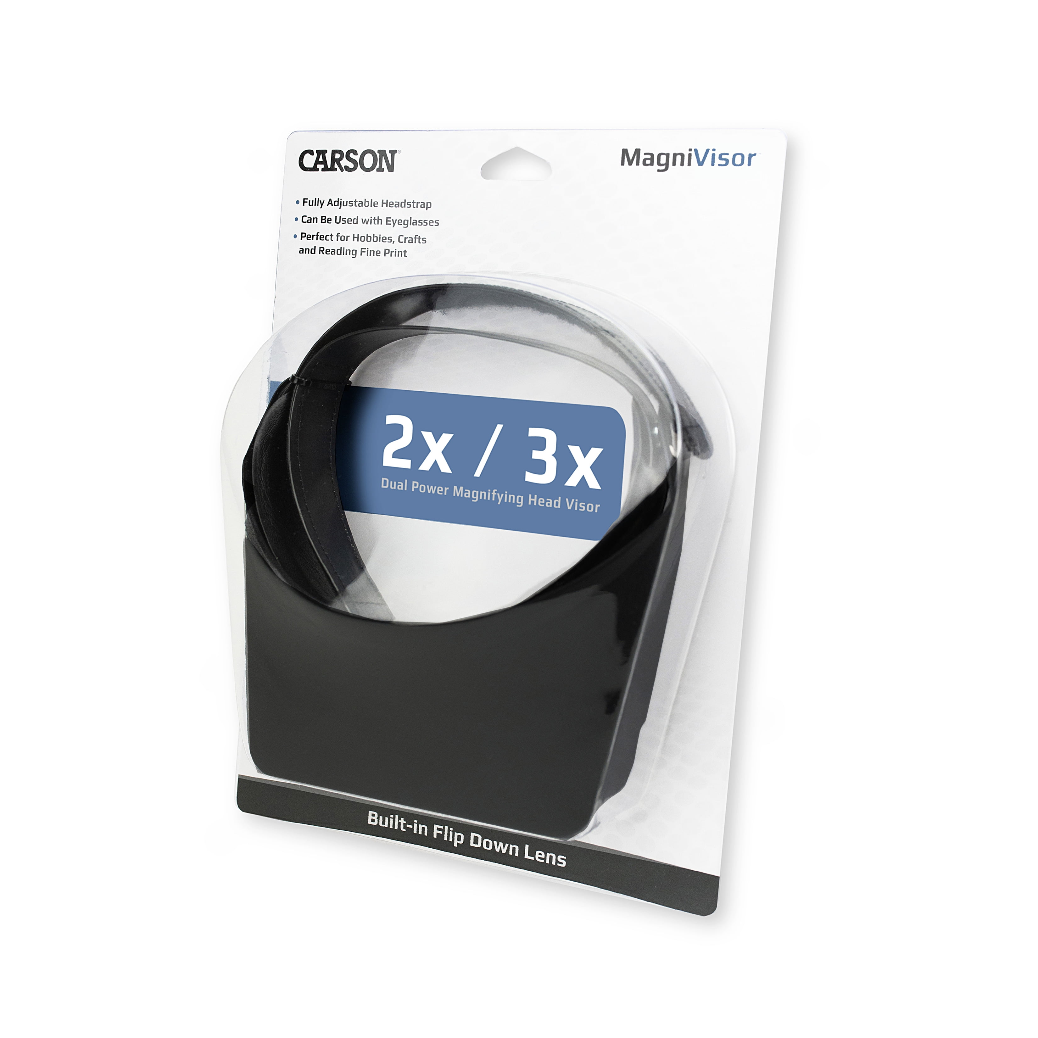 Carson MagniVisor 2x/3x Magnifying Glass, Comfortable Visor Magnifier (MV-23)