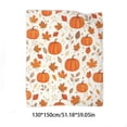 thumbnail image 3 of Thanksgiving Flannel Throw Blanket, Soft Warm Lightweight Harvest Pumpkin Fall Print Decorative Blanket for Couch, Bed and Living Room, Cozy Holiday Party Gift and Home Decor, 51x59 Inch, 3 of 6