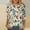 Multicolor, variant on Juslio Plus Size Tops Women Shirts 3/4 Sleeve Floral Print Casual Blouses Multicolor L