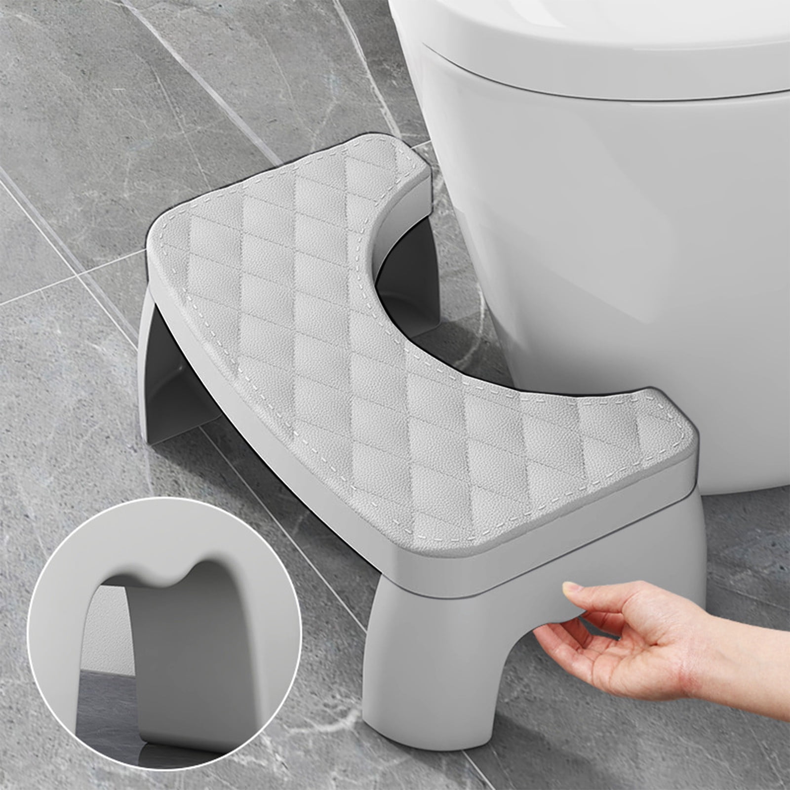 Tabouret Enfant Salle De Bain Tabouret De Toilette Ergonomique - Marche-pied Pour Une Position Naturelle - Blanc