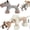 A+B, variant on Linen Safari Companions, Squeaky Dog Chew Animals, Dog Toy with Squeaker, Strudy Linen Fabric, for Small Medium Dogs (D)