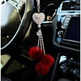 thumbnail image 4 of Pendentif de Rétroviseur en Forme de Cœur en Strass Décoration de Voiture Accessoires de Mode, 4 of 4
