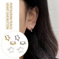 thumbnail image 2 of Silver / Gold Color Plated Bold Star Hoops Earrings For Women 6T3E R3 New R5R7, 2 of 9