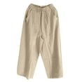 thumbnail image 6 of TRUBKH Cotton Linen Pants Balloon Pants Barrel Palazzo Pants Resort Wear for Women 2026 Gaucho Pant Beach Palazzo Harem Pants Baggy Tapered Pants Women Lounge Pants Pull On Pants White L, 6 of 9